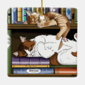 Boek Plank Katten Bibliotheek Keramisch Ornament (Achterkant)