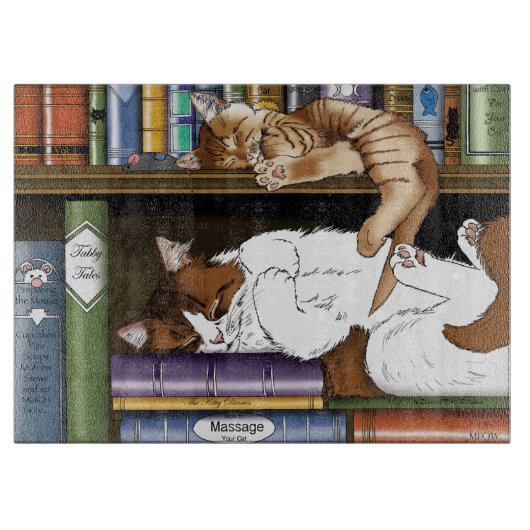Boek Plank Katten Bibliotheek Snijplank (Voorkant)