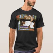 Boek Plank Katten Bibliotheek T-shirt (Voorkant)