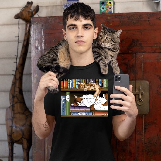 Boek Plank Katten Bibliotheek T-shirt