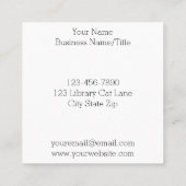 Boek Plank Katten Bibliotheek Vierkante Visitekaartje (Achterkant)