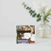 Boek Plank Katten Bibliotheek Vierkante Visitekaartje (Staand voorkant)