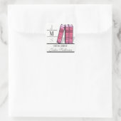 boek plank roze vierkante sticker (Tas)