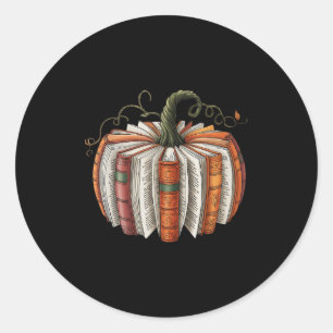 Boek Pompoen Herfst Herfst Bibliothecarissen Book Ronde Sticker