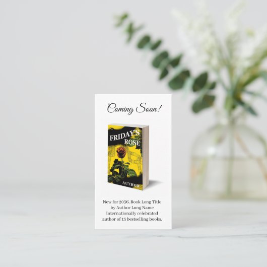 Boek Promotie Auteur Business Writer Visitekaartje (Staand voorkant)