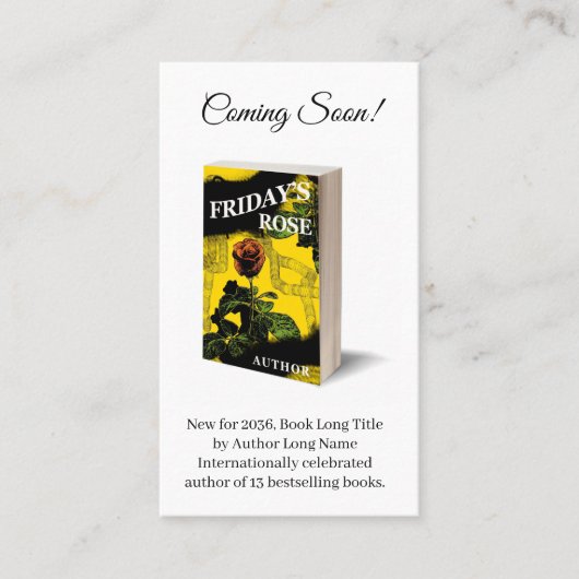 Boek Promotie Auteur Business Writer Visitekaartje (Voorkant)