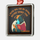 Boek Puppy Dog Ear Humor Metalen Ornament (Links)