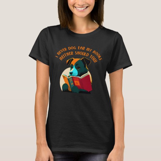 Boek Puppy Dog Ear Humor T-shirt (Voorkant)