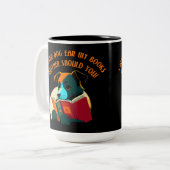 Boek Puppy Dog Ear Humor Tweekleurige Koffiemok (Voorkant links)