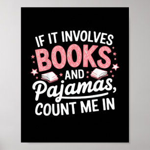 Boek & Pyjama Humoristisch Boek Liefhebber Grappig Poster