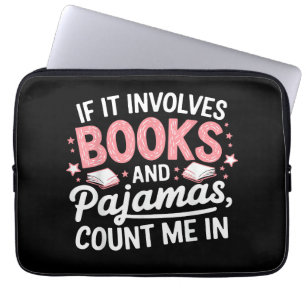 Boek & Pyjama Humoristisch Boekliefhebber Grappig Laptop Sleeve