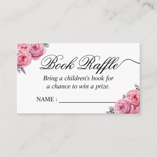 Boek Raffle Floral Baby shower Book Request Informatiekaartje (Voorkant)