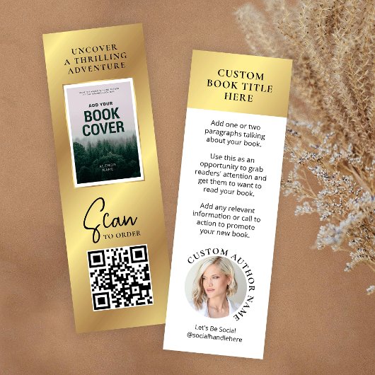 Boek Release Auteur Foto Mini Gold Bladwijzer Kaar Visitekaartje