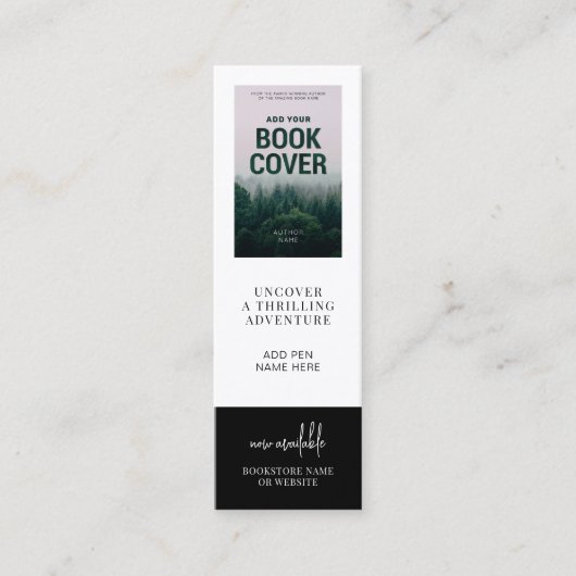 Boek Release Auteur Marketing Mini Bladwijzer Kaar Mini Visitekaartje (Voorkant)