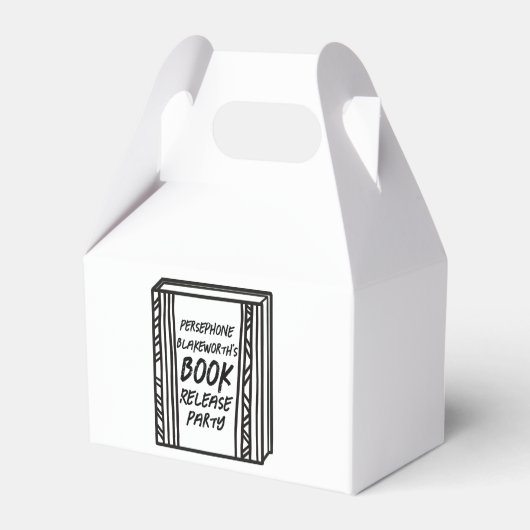 Boek release partij geïllustreerd cadeau bedankdoosjes (Achterkant)