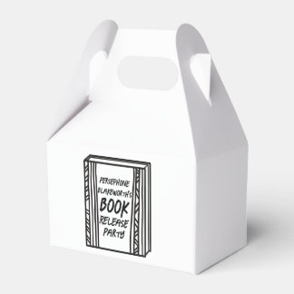 Boek release partij geïllustreerd cadeau bedankdoosjes