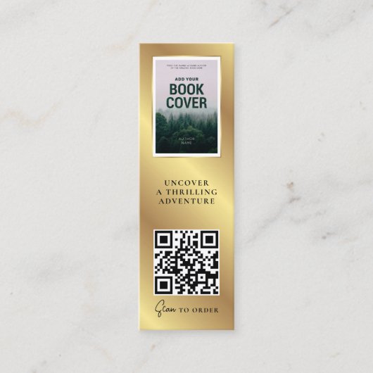 Boek Release QR Code MINI Faux Gold Bladwijzer Kaa Visitekaartje (Voorkant)