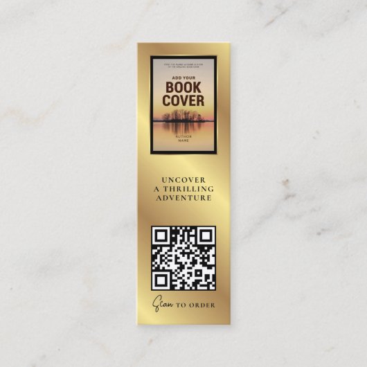 Boek Release QR Code MINI Zwart Goud Bladwijzer Ka Mini Visitekaartje (Voorkant)