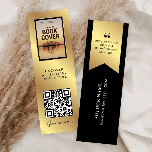 Boek Release QR Code MINI Zwart Goud Bladwijzer Ka Mini Visitekaartje