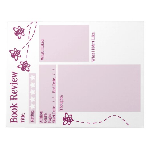 Boek Review Lezen Bijen Notitieblok (Voorkant)