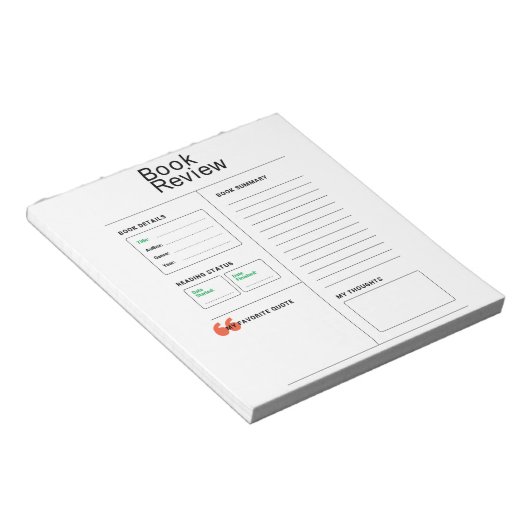 Boek Review Notitieblok (Schuin)