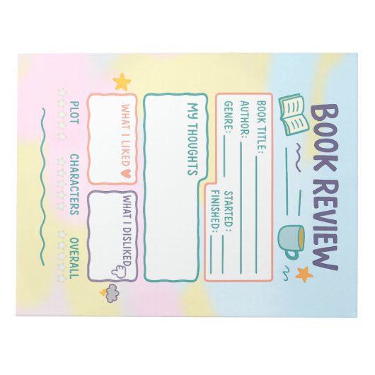 Boek Review notities Lezen Log Boekachtig cadeau Notitieblok (Voorkant)