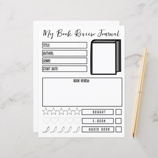 Boek Review Planner Lezen Journaal Neutraal (Voorkant / Achterkant in situ)