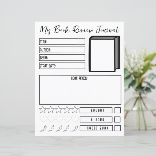 Boek Review Planner Lezen Journaal Neutraal (Staand voorkant)