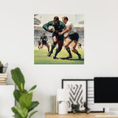 Boek! - Rugby Spelers Art Print (Thuiskantoor)