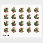 Boek Schat Draak Ronde Sticker (Vel)