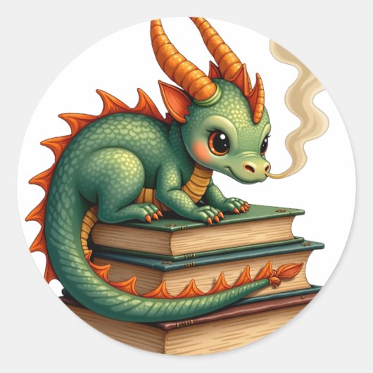 Boek Schat Draak Ronde Sticker (Voorkant)