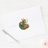 Boek Schat Draak Ronde Sticker (Envelop)