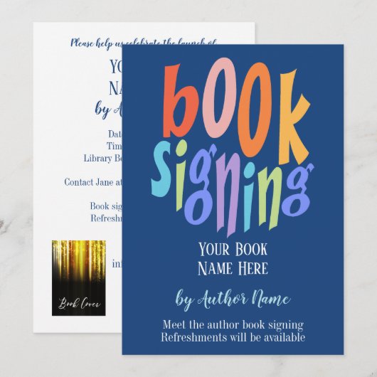 Boek Signing Auteur Moderne Partij Kaart (Voorkant / Achterkant)