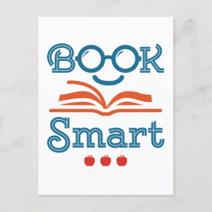 Boek Smart Funny Reading Lover Bookworm Briefkaart