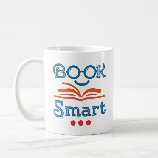 Boek Smart Funny Reading Lover Bookworm Koffiemok (Links)