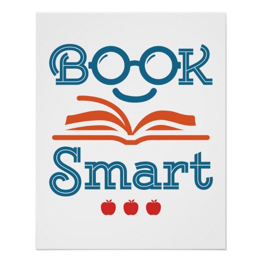 Boek Smart Funny Reading Lover Bookworm Perfect Poster (Voorkant)