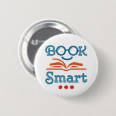 Boek Smart Funny Reading Lover Bookworm Ronde Button 5,7 Cm (Voorkant /achterkant)