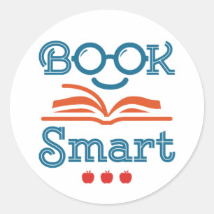 Boek Smart Funny Reading Lover Bookworm Ronde Sticker