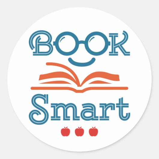 Boek Smart Funny Reading Lover Bookworm Ronde Sticker (Voorkant)