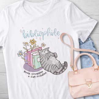 Boek Snuggles & Cat Knuffels, Katten en Boeken Lov Tri-Blend Shirt