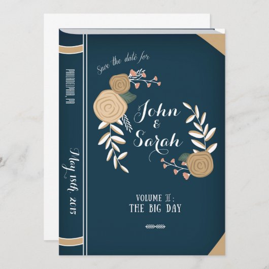 Boek sparen de Datum Save The Date (Voorkant / Achterkant)