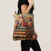 Boek Stack Bloemen Schilderen Tote Bag (Dichtbij)