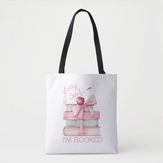 Boek Stack Coquette Bow Tote Bag (Voorkant)