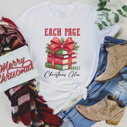 Boek Stack Kerst T-shirt