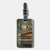  boek Stack Schilderen Antiek Bibliotheekmuur Bagagelabel (Voorkant verticaal)