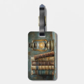  boek Stack Schilderen Antiek Bibliotheekmuur Bagagelabel (Achterkant verticaal)