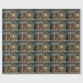  boek Stack Schilderen Antiek Bibliotheekmuur Cadeaupapier (Vlak)