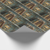  boek Stack Schilderen Antiek Bibliotheekmuur Cadeaupapier (Hoek)