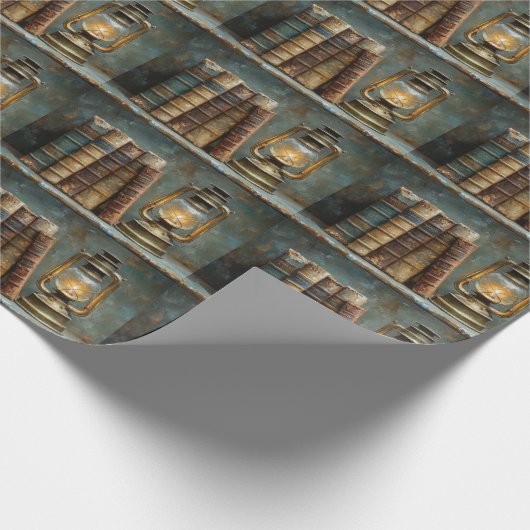  boek Stack Schilderen Antiek Bibliotheekmuur Cadeaupapier (Hoek)