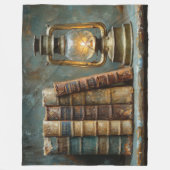 boek Stack Schilderen Antiek Bibliotheekmuur Fleece Deken (Voorkant)